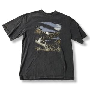 🌸3/$15 Arizona Black Eagle Graphic Grunge Alternative Short Sleeve T-Shirt